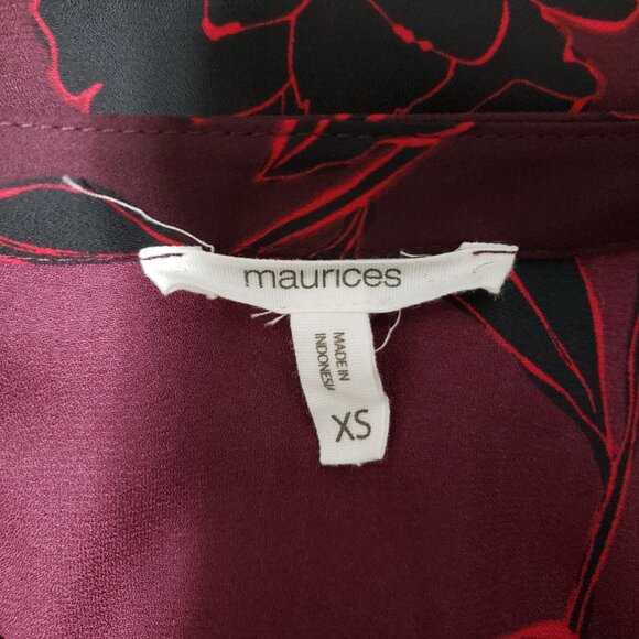 Maurices Floral Print Henley Blouse - Picture 4 of 6